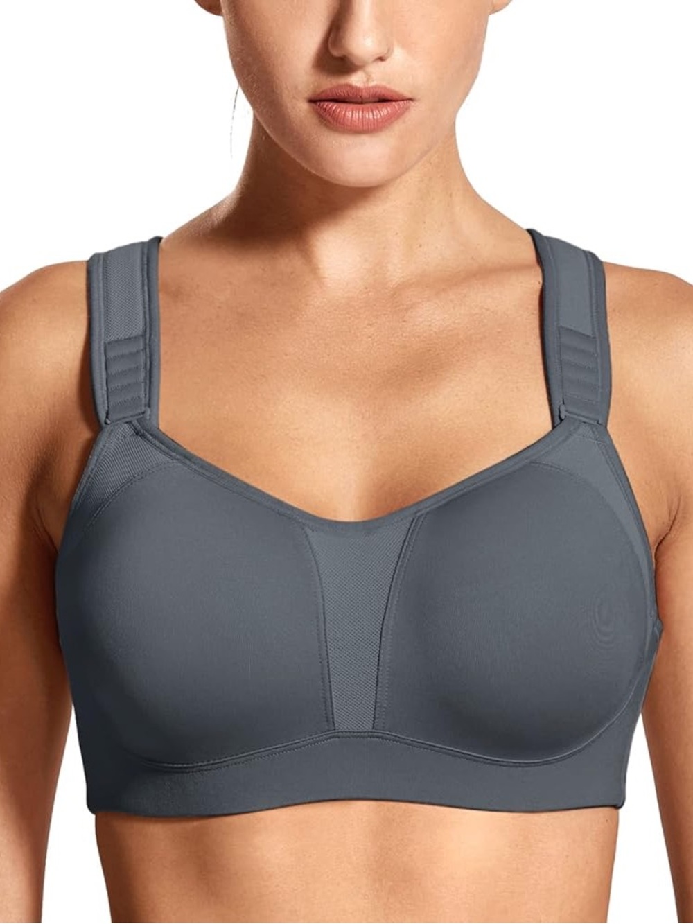 Delimira 40B Gray High Impact Underwire Contour Sports Bra Activewear Running